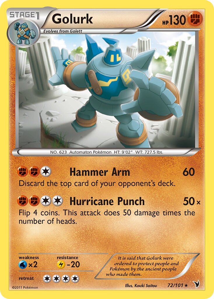 Golurk 072/101 — Noble Victories (English Pokémon TCG card)