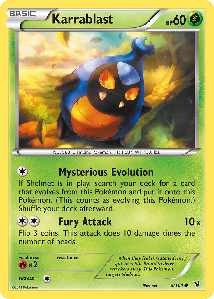 Karrablast 008/101 — Noble Victories (English Pokémon TCG card)