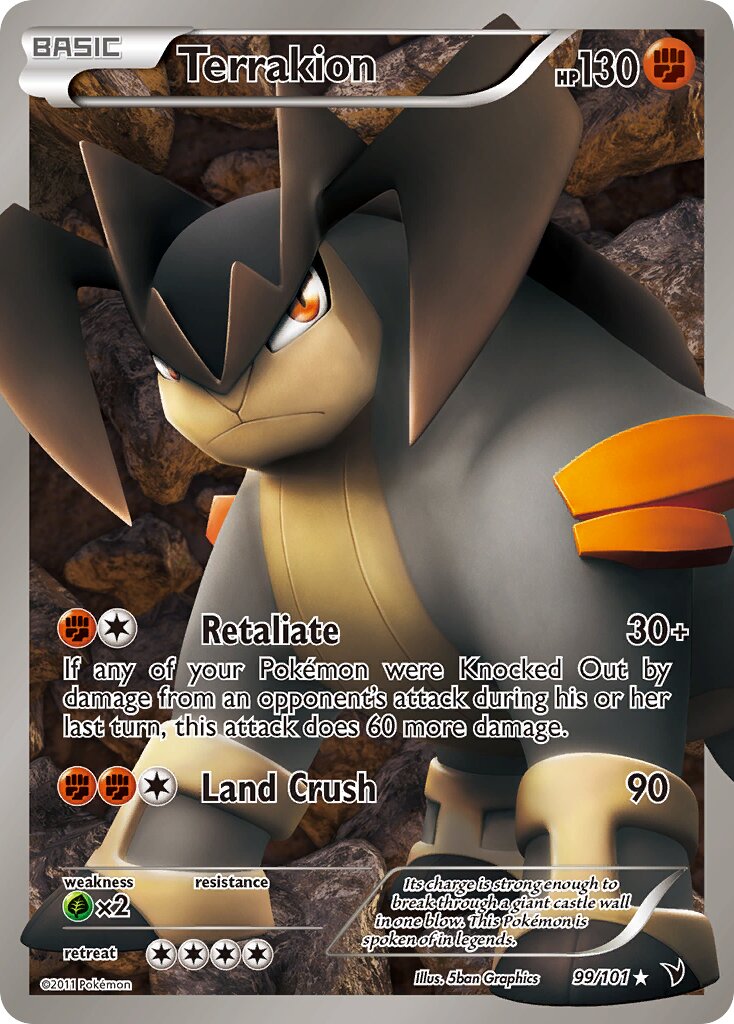Terrakion 099/101 — Noble Victories (English Pokémon TCG card)