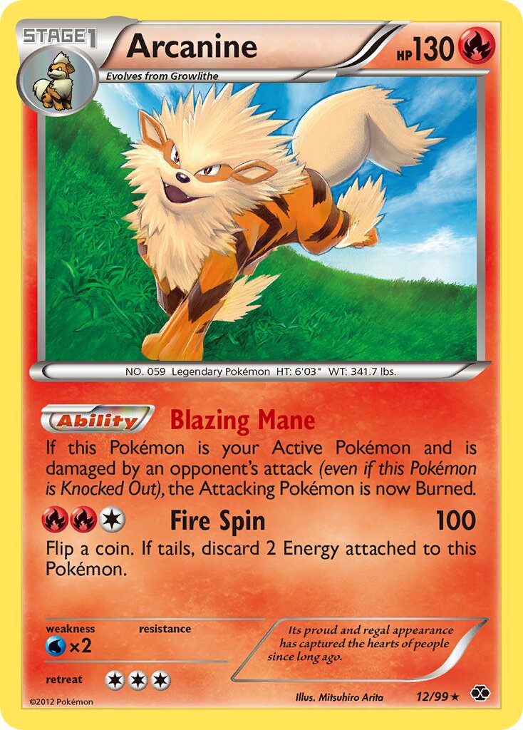 Arcanine 012/99 — Next Destinies (English Pokémon TCG card)