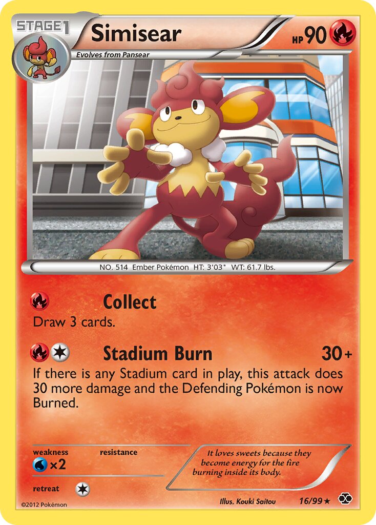 Simisear 016/99 — Next Destinies (English Pokémon TCG card)