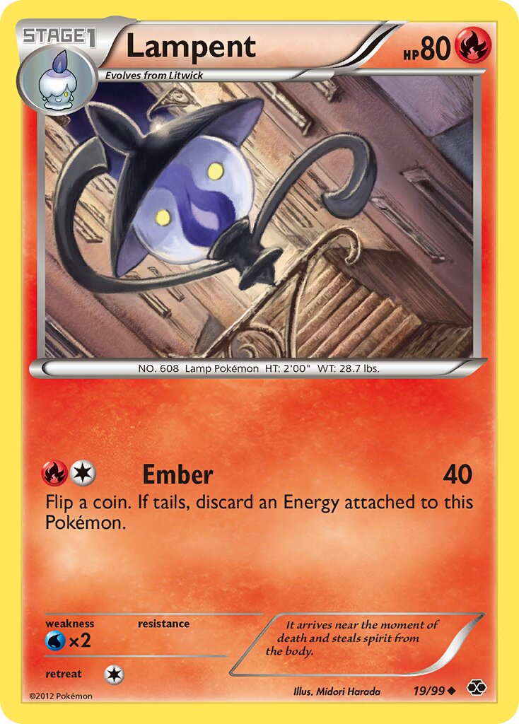 Lampent 019/99 — Next Destinies (English Pokémon TCG card)