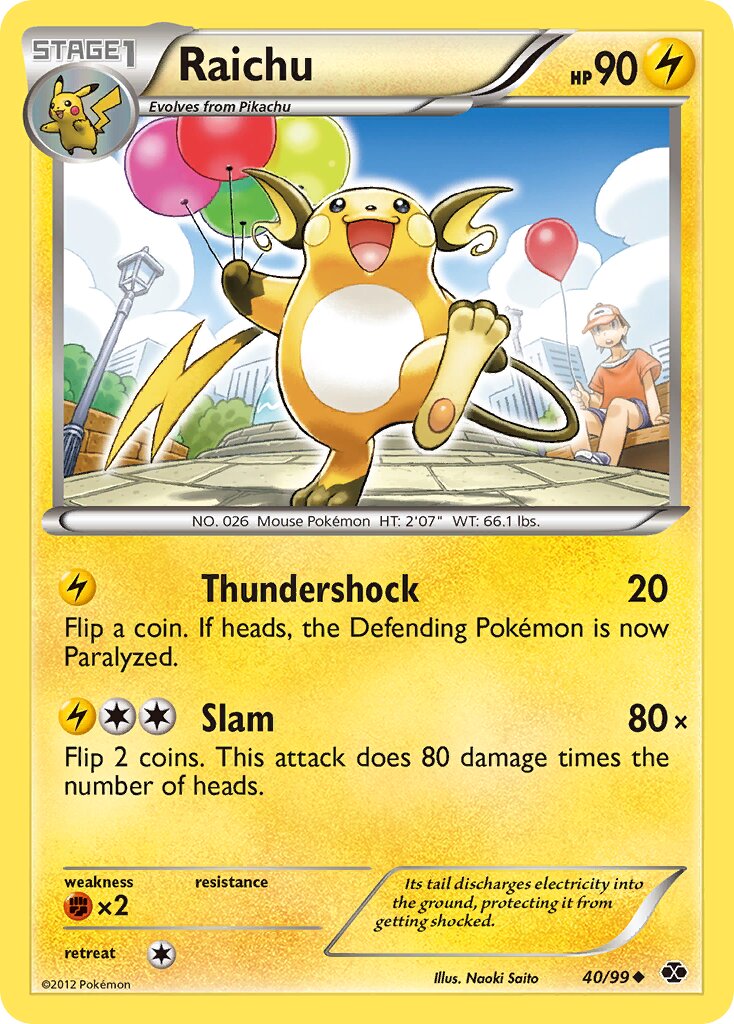 Raichu 040/99 — Next Destinies (English Pokémon TCG card)
