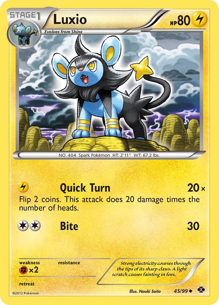 Luxio 045/99 — Next Destinies (English Pokémon TCG card)