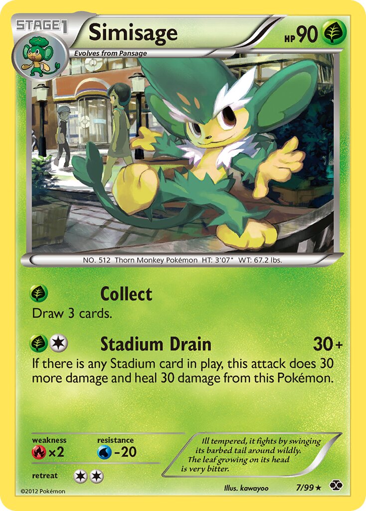 Simisage 007/99 — Next Destinies (English Pokémon TCG card)