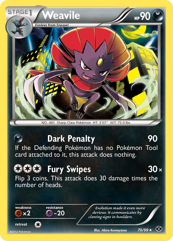 Weavile 070/99 — Next Destinies (English Pokémon TCG card)