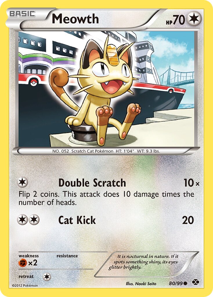 Meowth 080/99 — Next Destinies (English Pokémon TCG card)