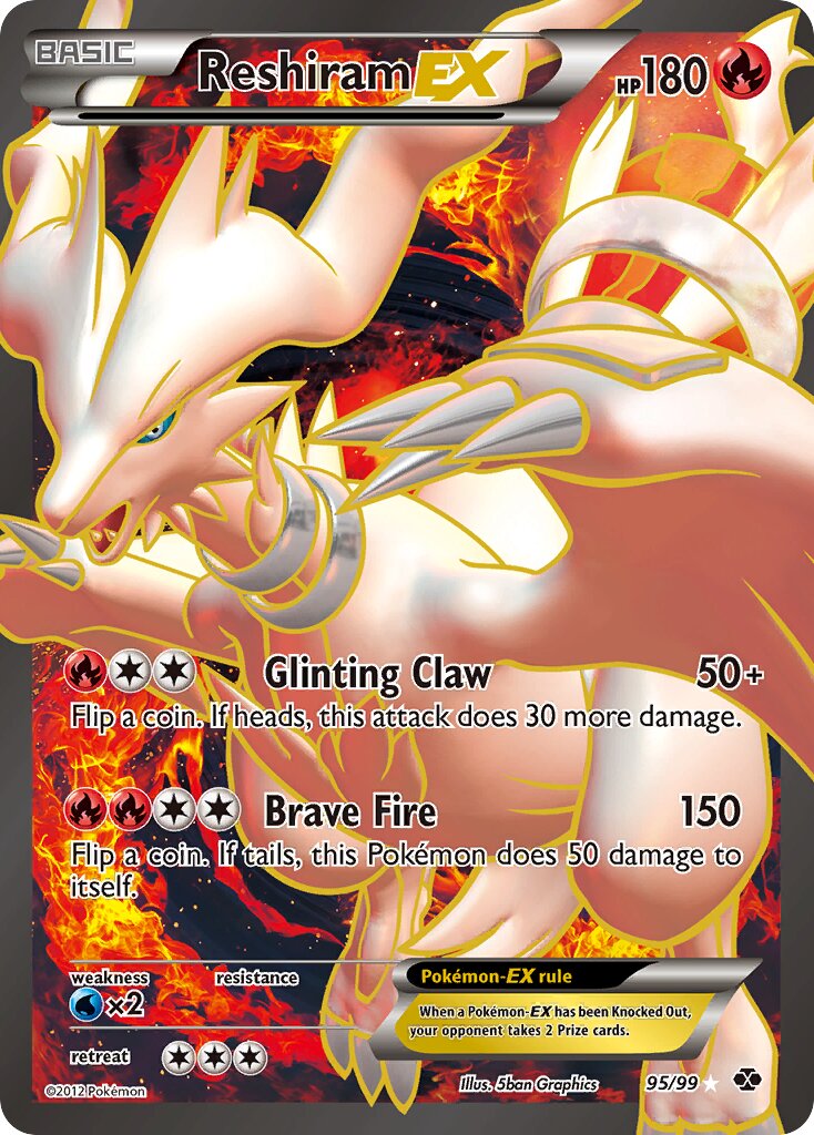 Reshiram-EX 095/99 — Next Destinies (English Pokémon TCG card)