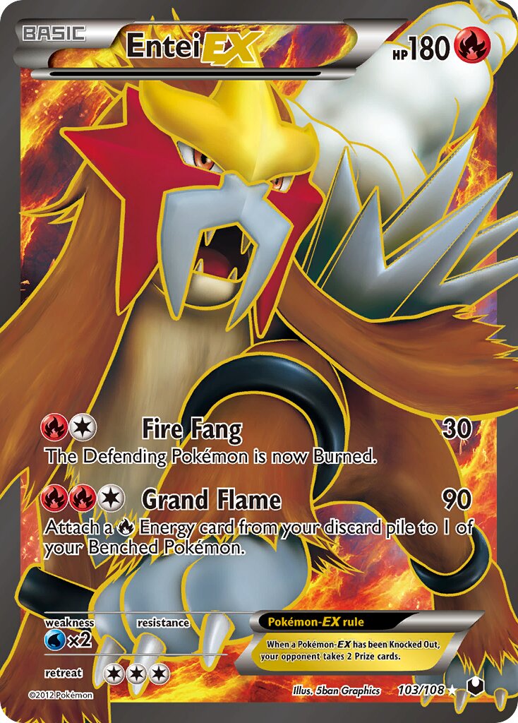 Entei-EX 103/108 — Dark Explorers (English Pokémon TCG card)