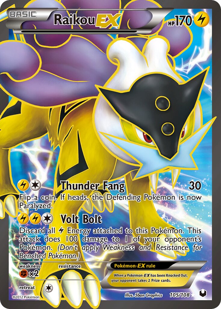 Raikou-EX 105/108 — Dark Explorers (English Pokémon TCG card)