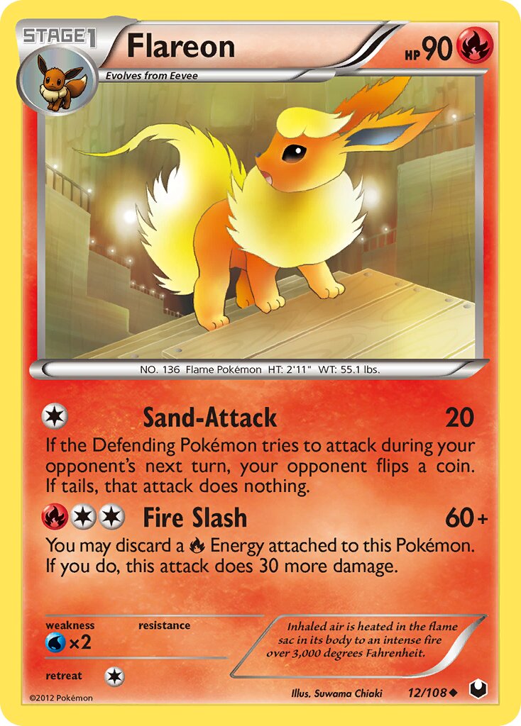 Flareon 012/108 — Dark Explorers (English Pokémon TCG card)