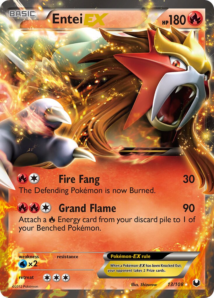 Entei-EX 013/108 — Dark Explorers (English Pokémon TCG card)