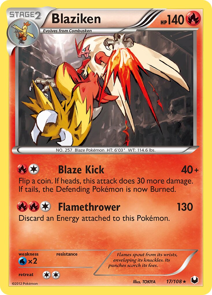 Blaziken 017/108 — Dark Explorers (English Pokémon TCG card)