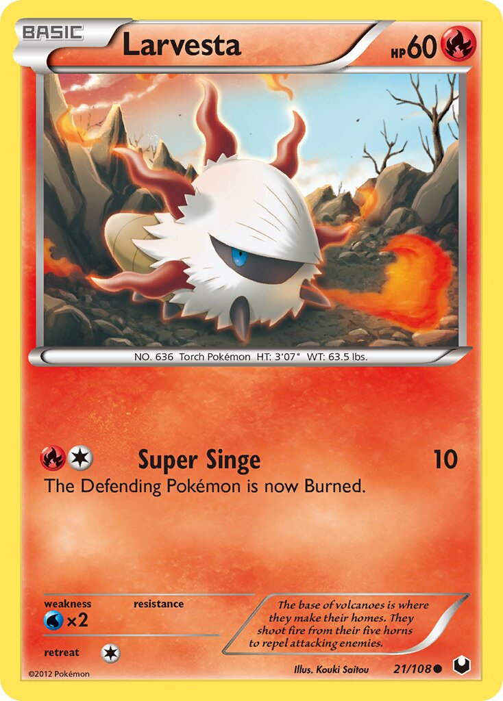 Larvesta 021/108 — Dark Explorers (English Pokémon TCG card)