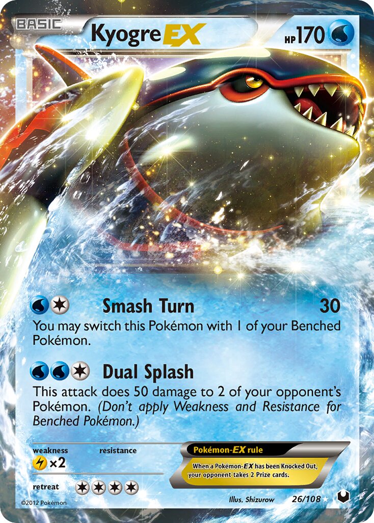 Kyogre-EX 026/108 — Dark Explorers (English Pokémon TCG card)