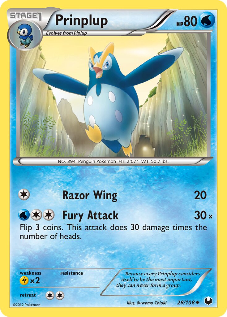 Prinplup 028/108 — Dark Explorers (English Pokémon TCG card)