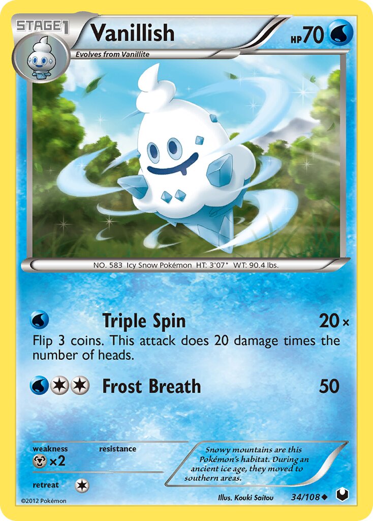 Vanillish 034/108 — Dark Explorers (English Pokémon TCG card)