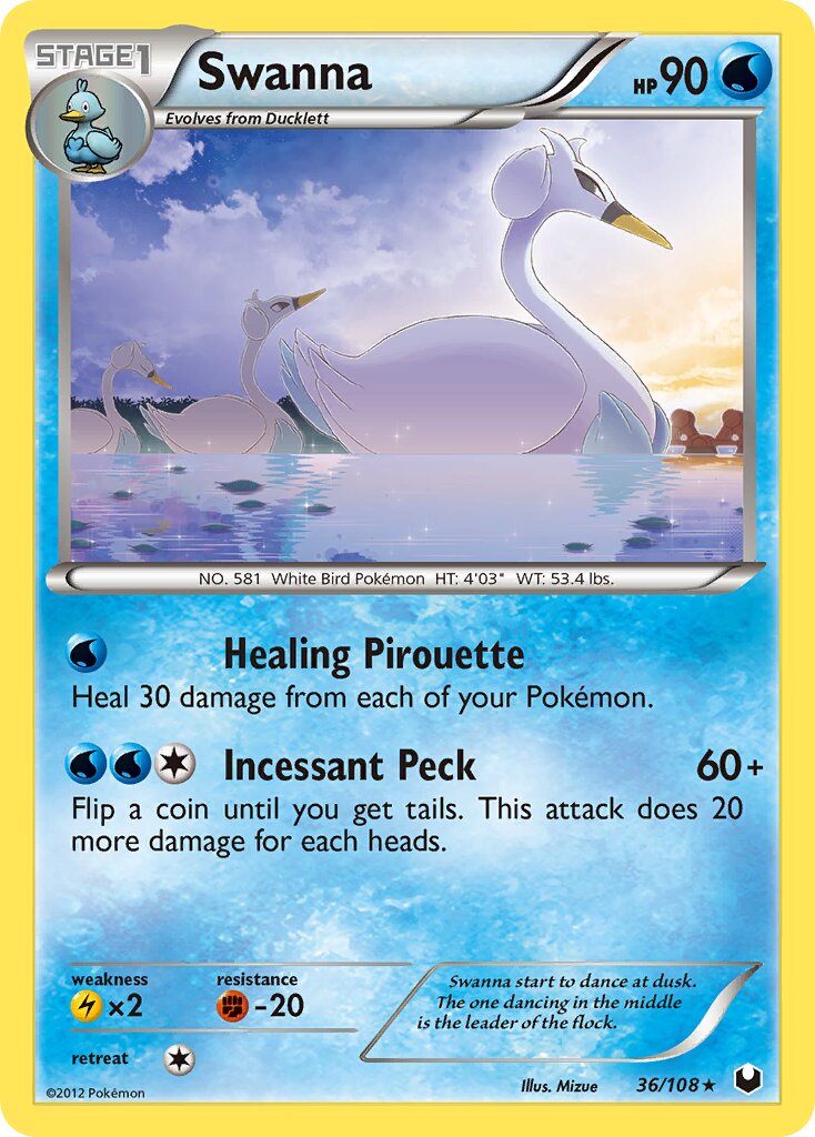 Swanna 036/108 — Dark Explorers (English Pokémon TCG card)