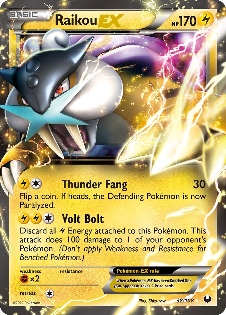 Raikou-EX 038/108 — Dark Explorers (English Pokémon TCG card)
