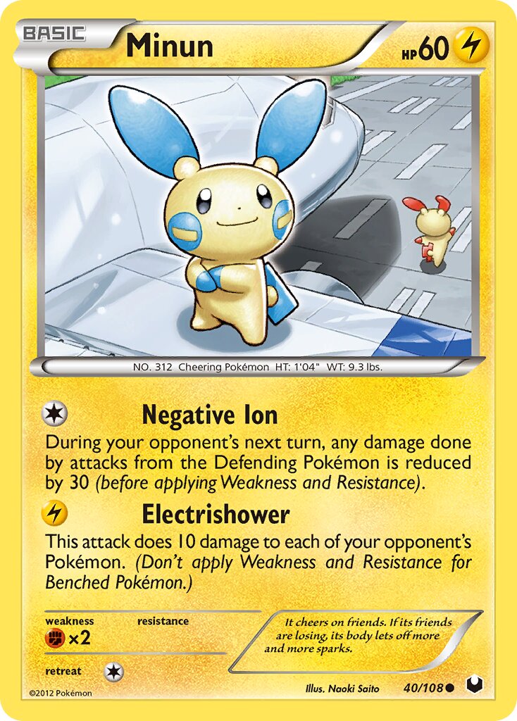 Minun 040/108 — Dark Explorers (English Pokémon TCG card)