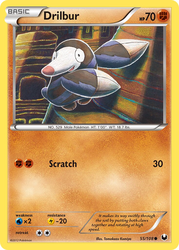 Drilbur 055/108 — Dark Explorers (English Pokémon TCG card)