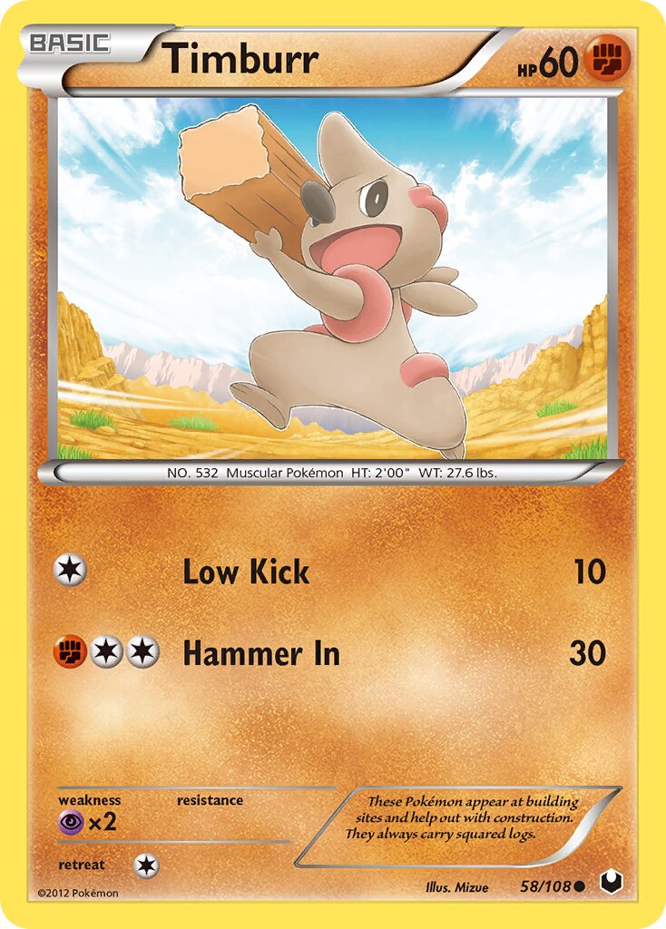 Timburr 058/108 — Dark Explorers (English Pokémon TCG card)