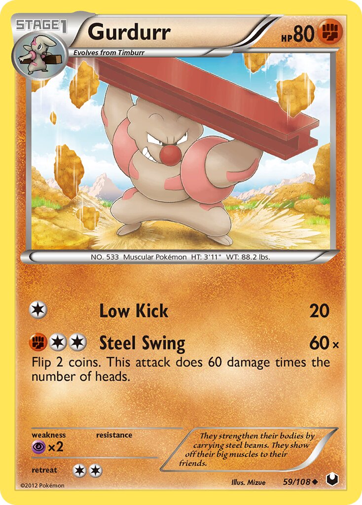Gurdurr 059/108 — Dark Explorers (English Pokémon TCG card)