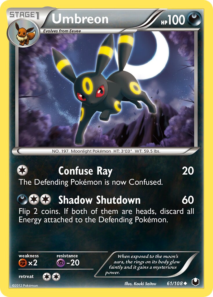Umbreon 061/108 — Dark Explorers (English Pokémon TCG card)