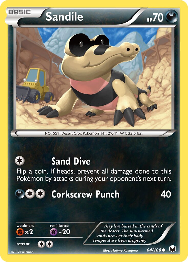 Sandile 064/108 — Dark Explorers (English Pokémon TCG card)