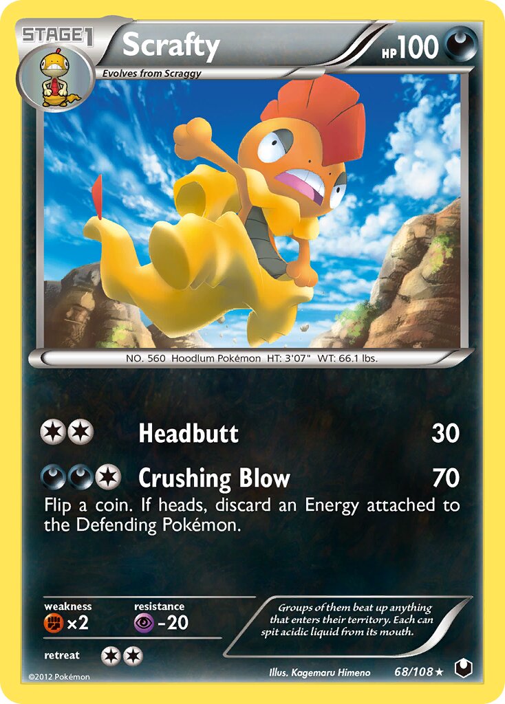 Scrafty 068/108 — Dark Explorers (English Pokémon TCG card)