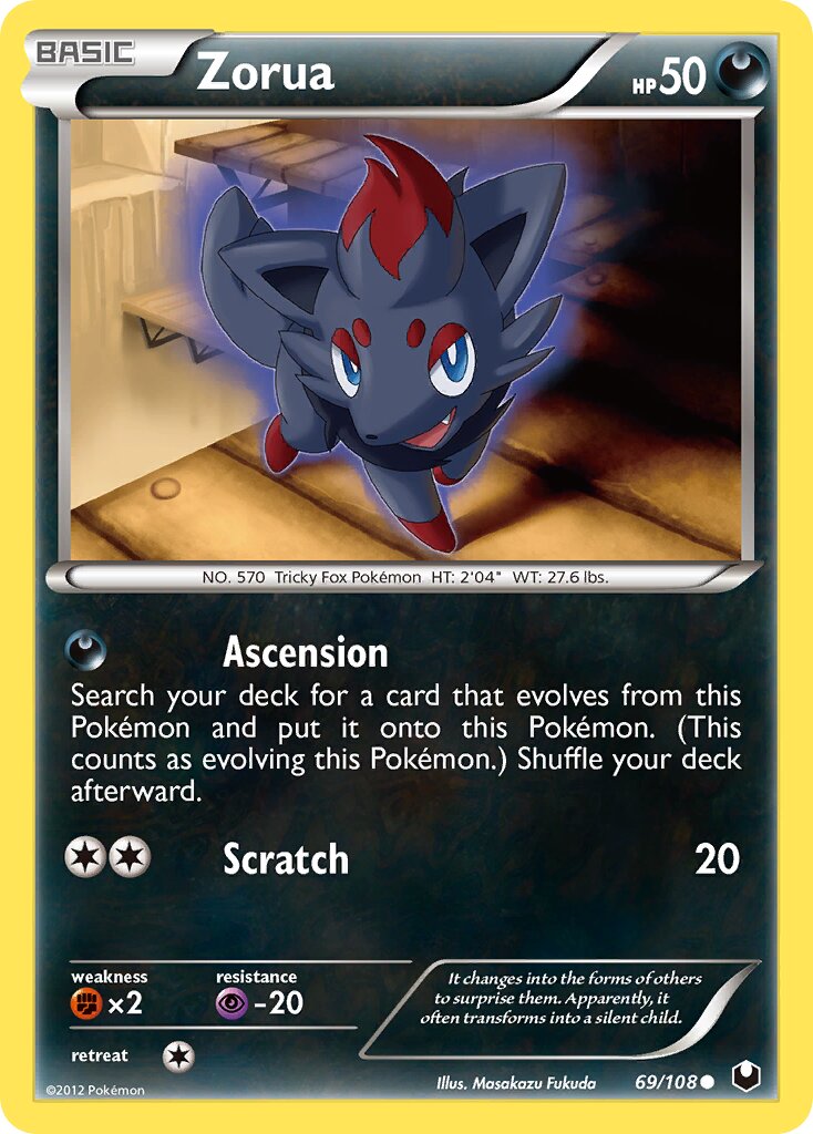 Zorua 069/108 — Dark Explorers (English Pokémon TCG card)