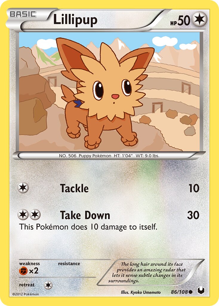 Lillipup 086/108 — Dark Explorers (English Pokémon TCG card)