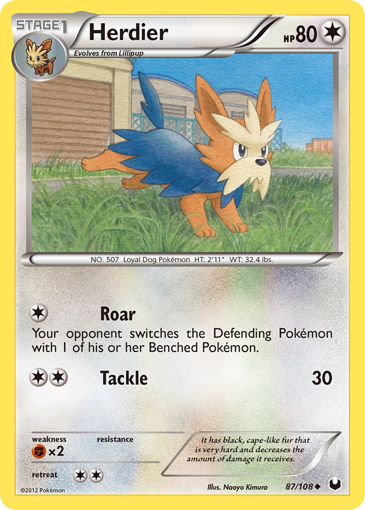 Herdier 087/108 — Dark Explorers (English Pokémon TCG card)