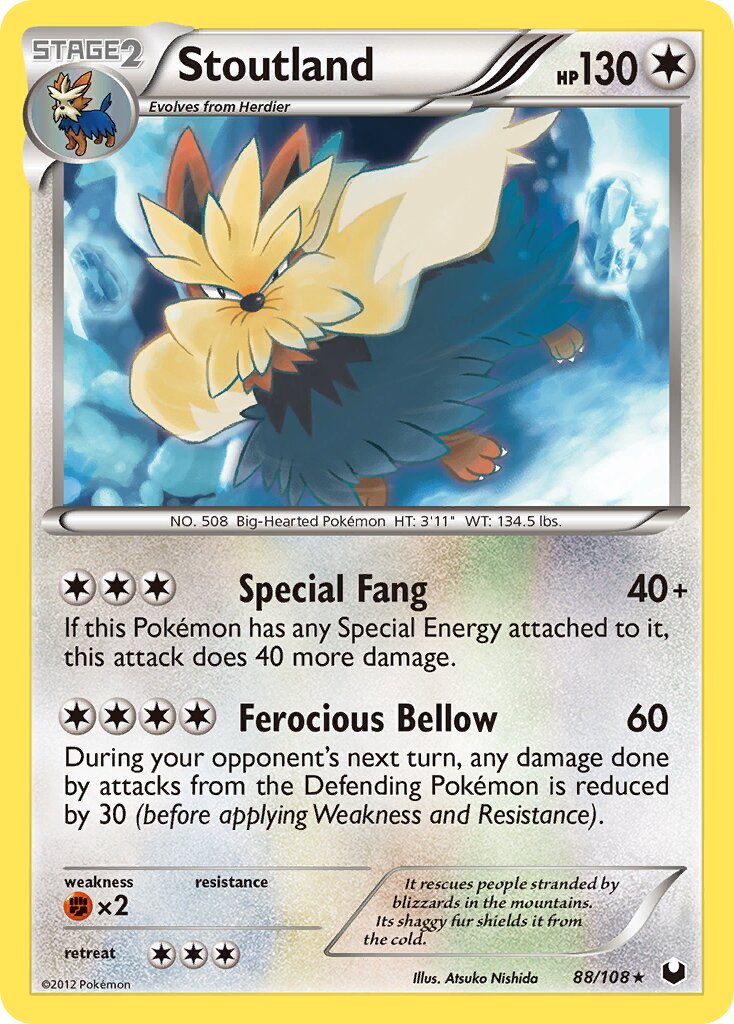 Stoutland 088/108 — Dark Explorers (English Pokémon TCG card)