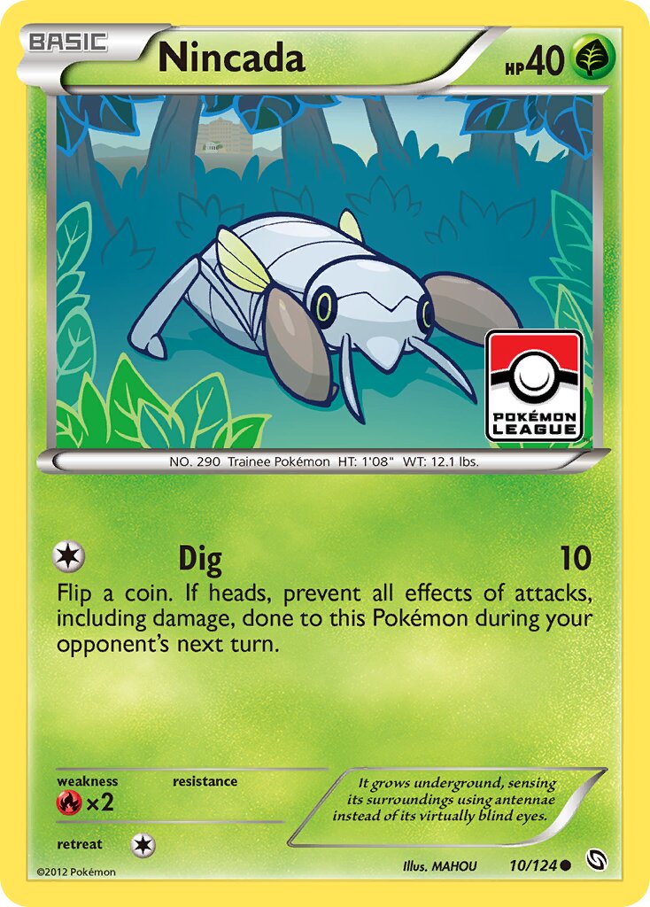 Nincada 010/124 — Dragons Exalted (English Pokémon TCG card)