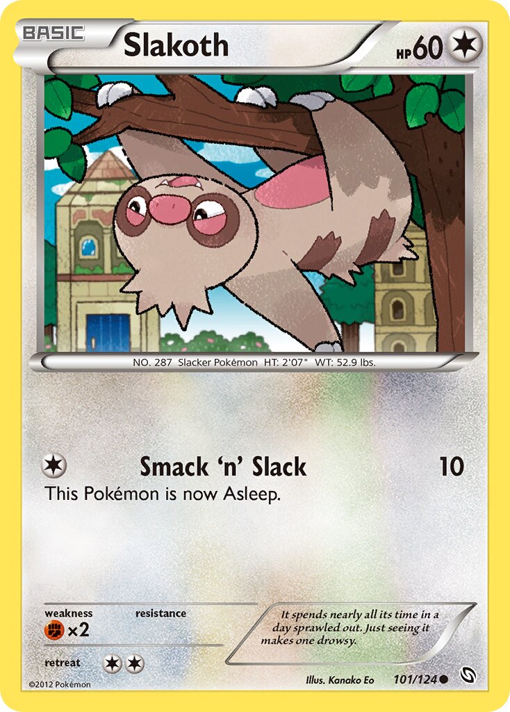 Slakoth 101/124 — Dragons Exalted (English Pokémon TCG card)