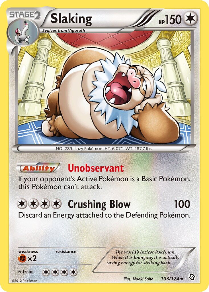 Slaking 103/124 — Dragons Exalted (English Pokémon TCG card)