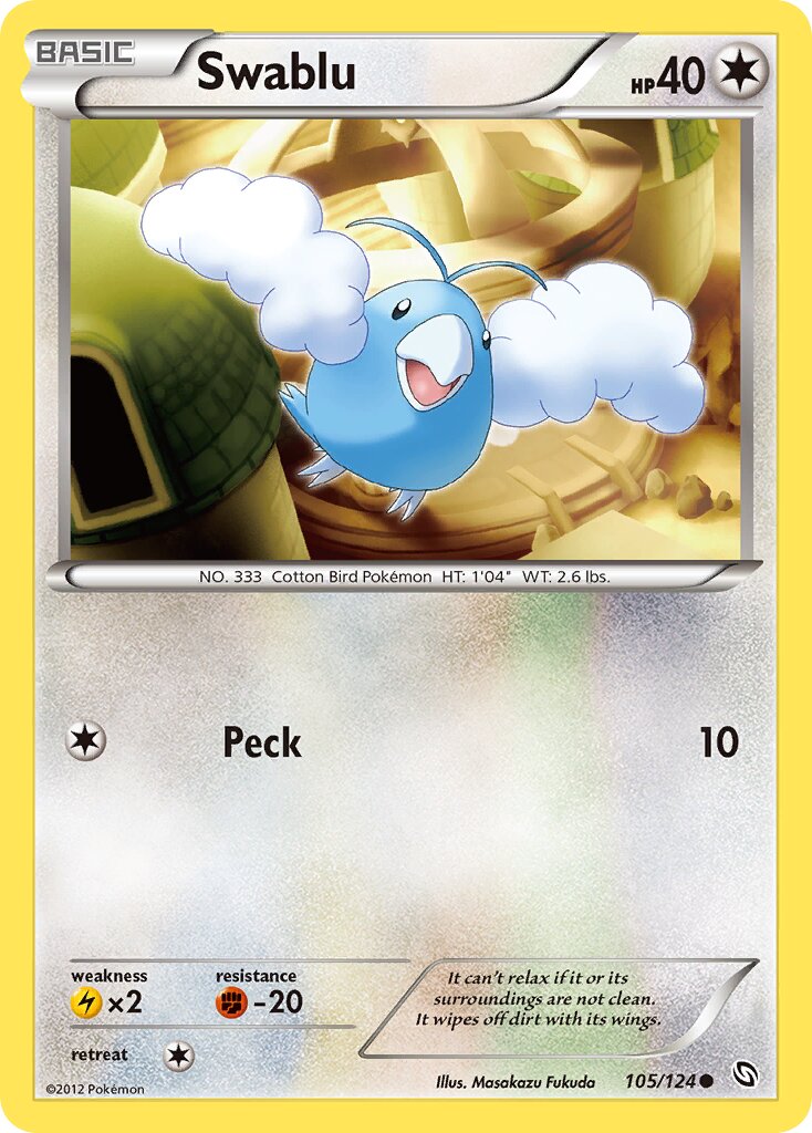 Swablu 105/124 — Dragons Exalted (English Pokémon TCG card)