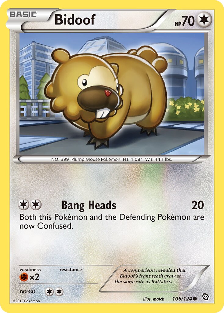 Bidoof 106/124 — Dragons Exalted (English Pokémon TCG card)