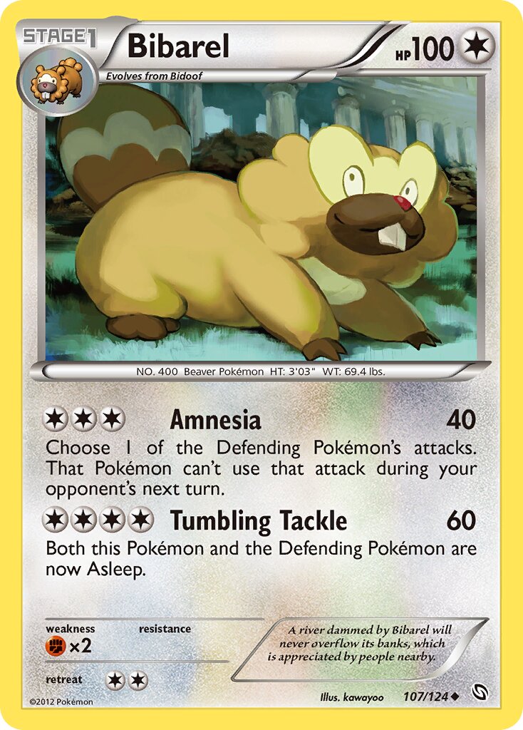 Bibarel 107/124 — Dragons Exalted (English Pokémon TCG card)