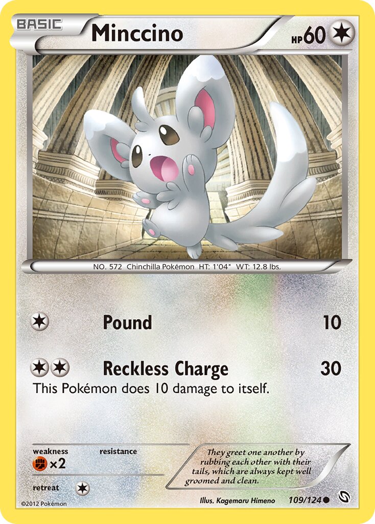 Minccino 109/124 — Dragons Exalted (English Pokémon TCG card)