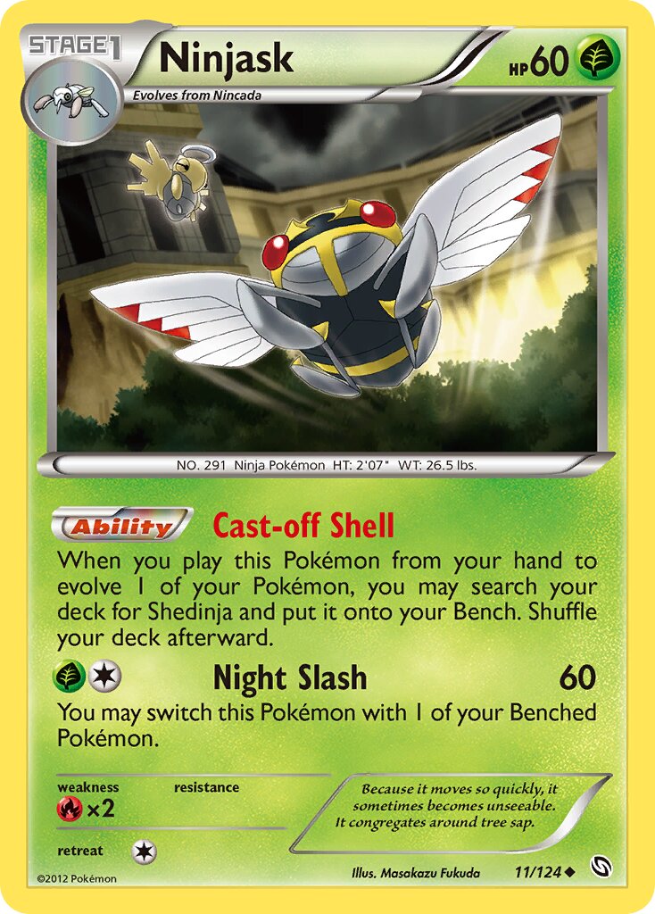 Ninjask 011/124 — Dragons Exalted (English Pokémon TCG card)