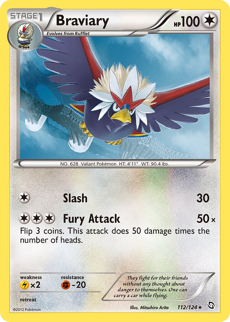 Braviary 112/124 — Dragons Exalted (English Pokémon TCG card)