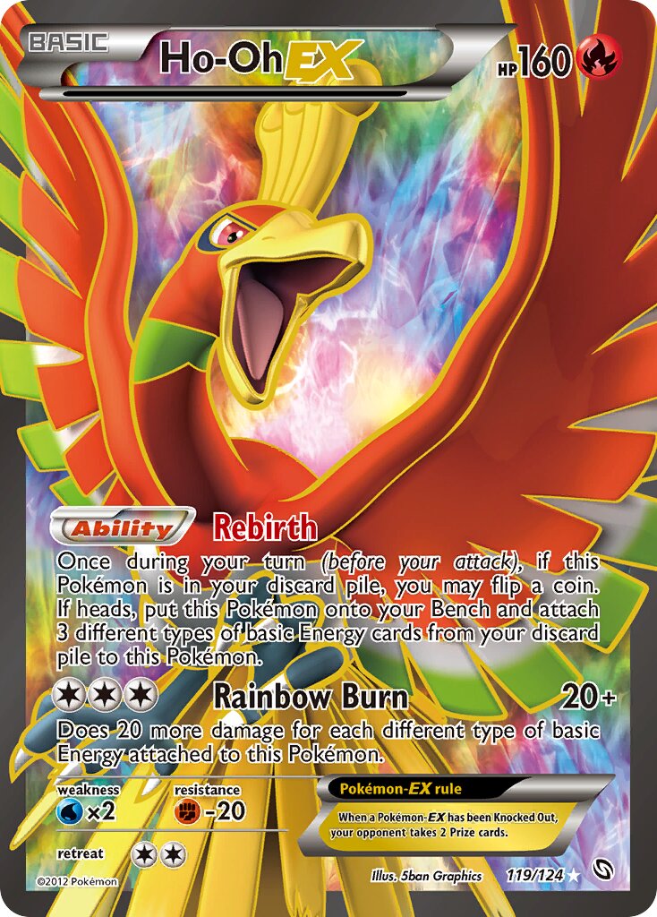 Ho-Oh-EX 119/124 — Dragons Exalted (English Pokémon TCG card)