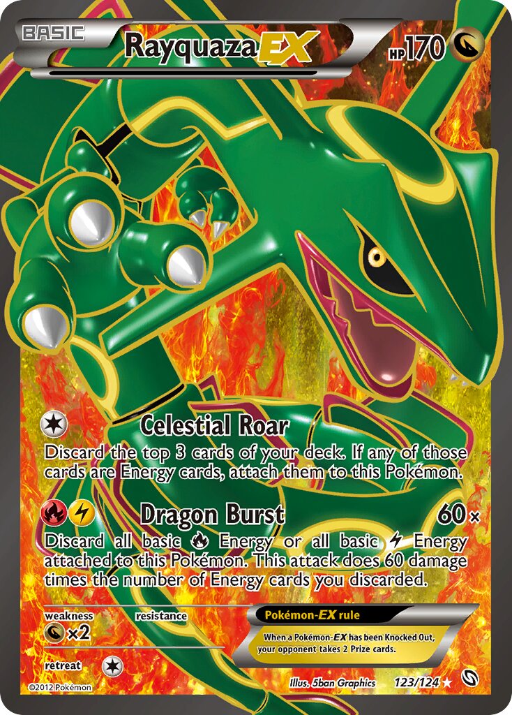 Rayquaza-EX 123/124 — Dragons Exalted (English Pokémon TCG card)