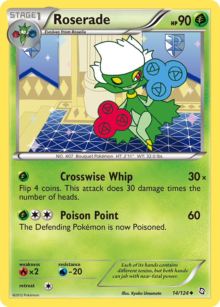 Roserade 014/124 — Dragons Exalted (English Pokémon TCG card)