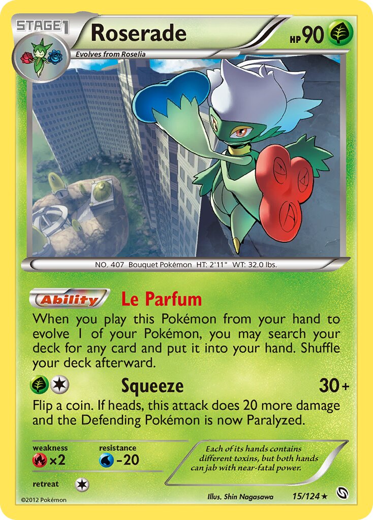 Roserade 015/124 — Dragons Exalted (English Pokémon TCG card)