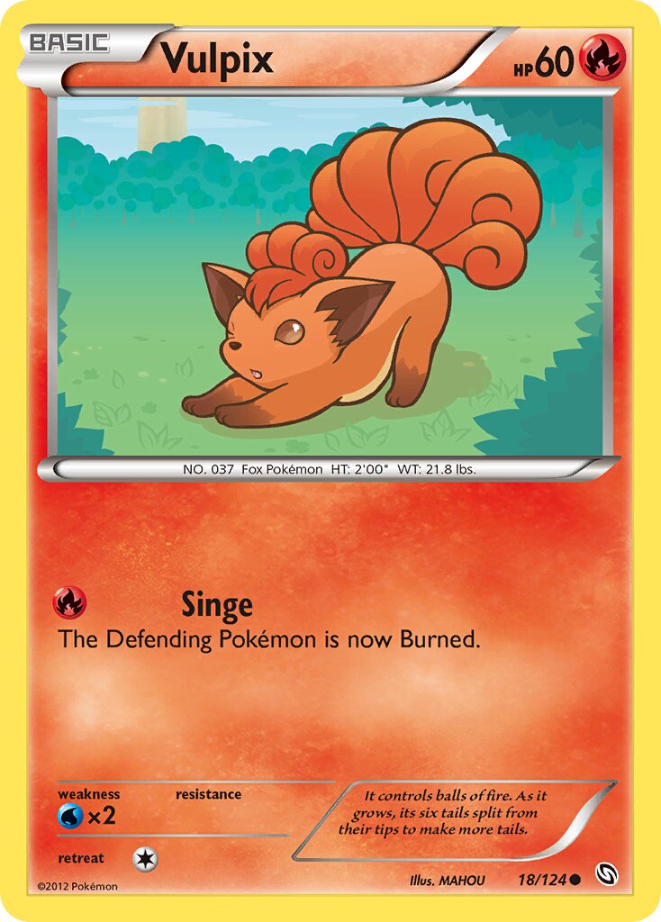 Vulpix 018/124 — Dragons Exalted (English Pokémon TCG card)