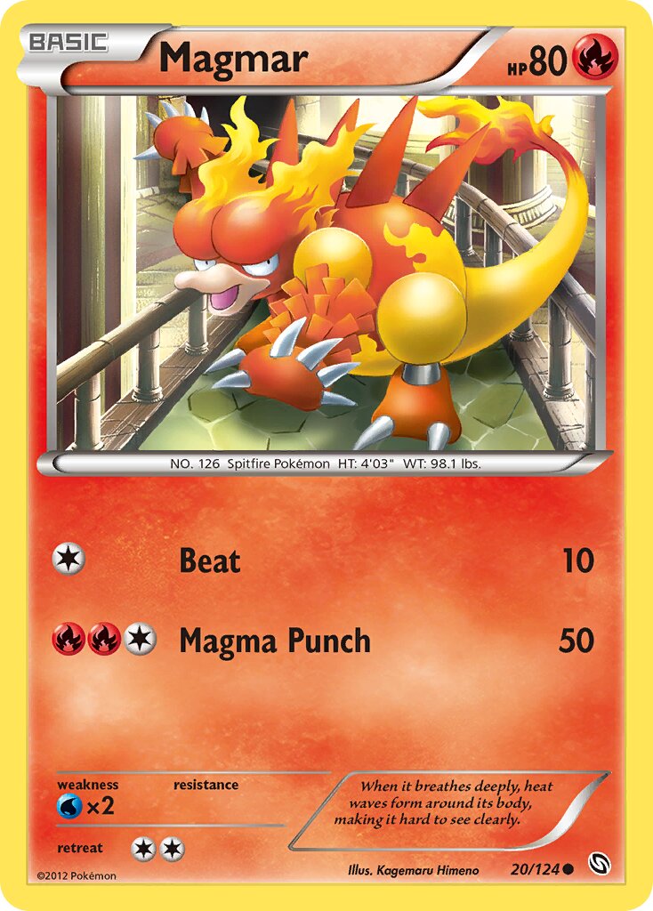 Magmar 020/124 — Dragons Exalted (English Pokémon TCG card)