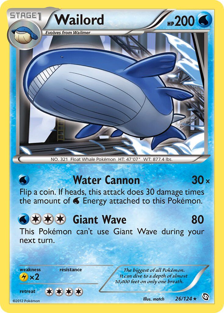 Wailord 026/124 — Dragons Exalted (English Pokémon TCG card)